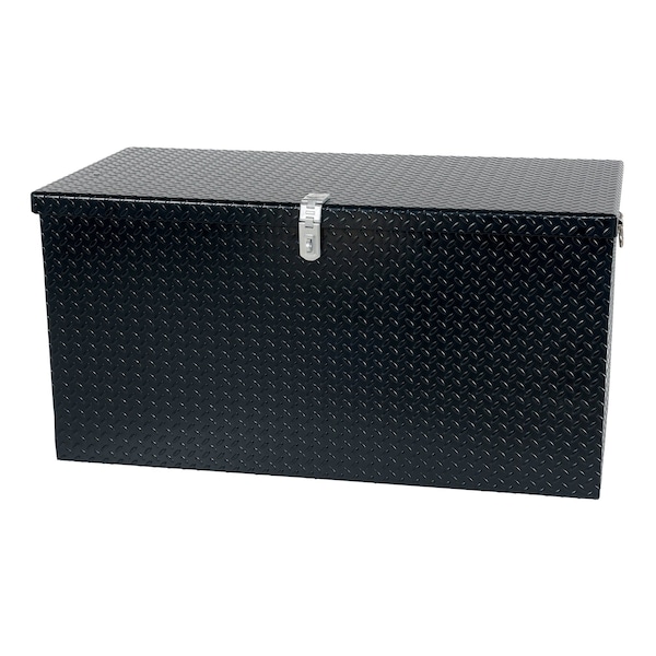 Tread Plate Toolbox, Black, 61 in W x 26 in D x 25 in H